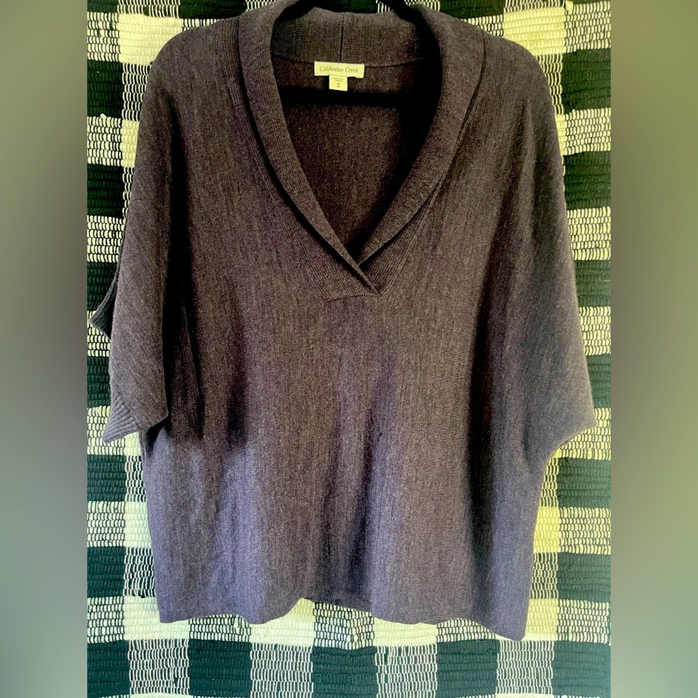 Coldwater Creek dark purple cowl neck sweater XL 18
